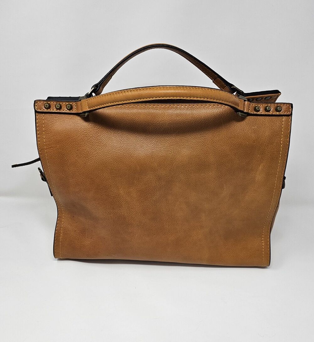 C & C California Leather Bag Satchel Crossbody Tote Womens Bag British Tan
